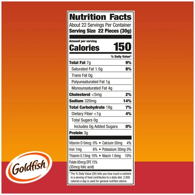 Goldfish Sharp Cheddar Baked Snack Crackers, 24.3 oz Carton