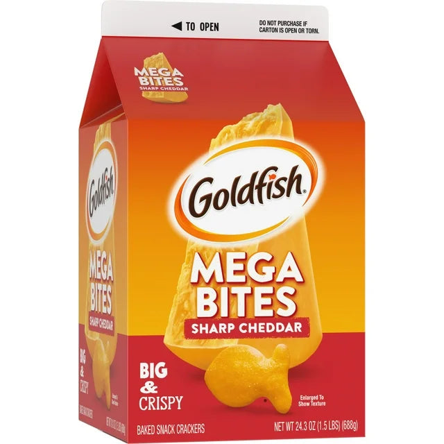Goldfish Sharp Cheddar Baked Snack Crackers, 24.3 oz Carton