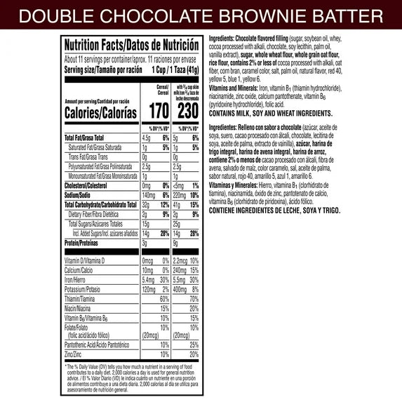 Kellogg's Krave Breakfast Cereal, 7 Vitamins and Minerals, Kids Snacks, Family Size, Brownie Batter, 16.2oz Box (1 Box)