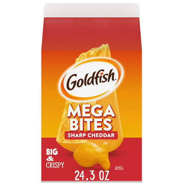 Goldfish Sharp Cheddar Baked Snack Crackers, 24.3 oz Carton