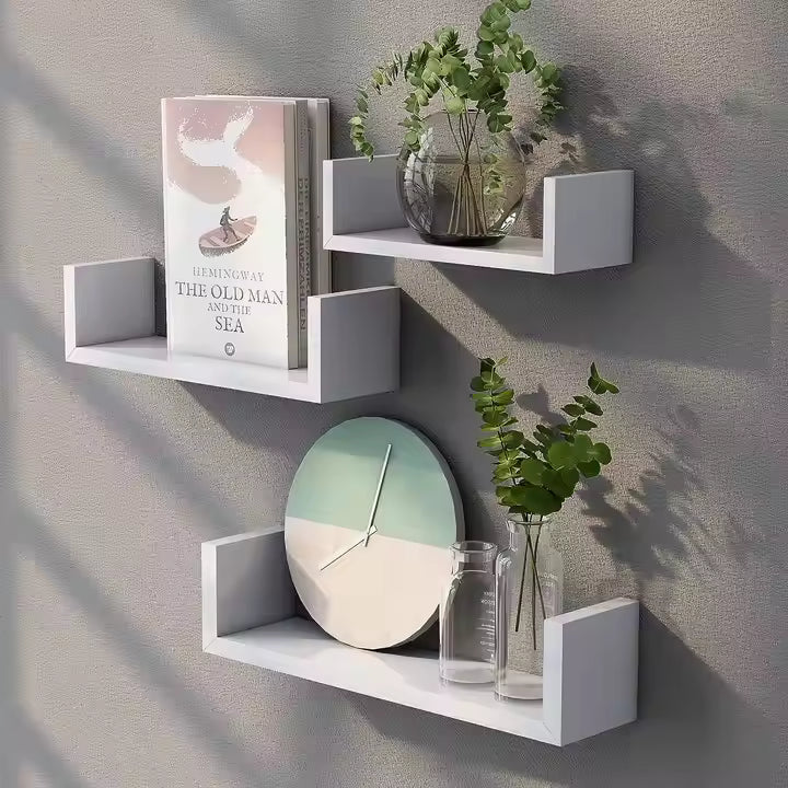 Handmade Home Decoration Solid Wood Floating Wall Shelves Wood Wall Floating Frame Shelf