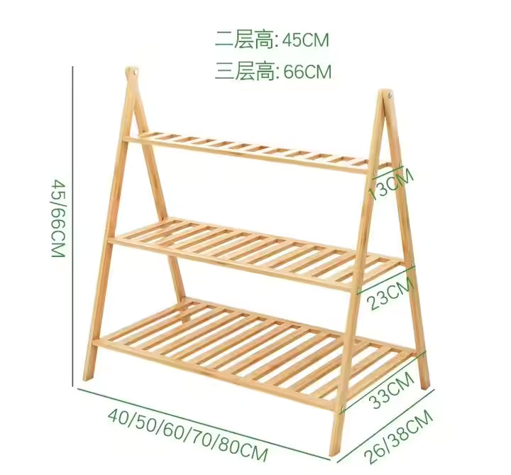 Outdoor Garden Balcony 3 Tier Tall Wood Flower Pot Display Holder Shelf Table Bench Rack Bamboo Plant Stand for Living Room