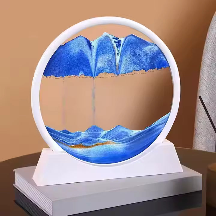 ET New Design 3d Hourglass Office Home Decoration Desktop New Ornaments Colorful Moving Sand Art Hourglass Modern Style