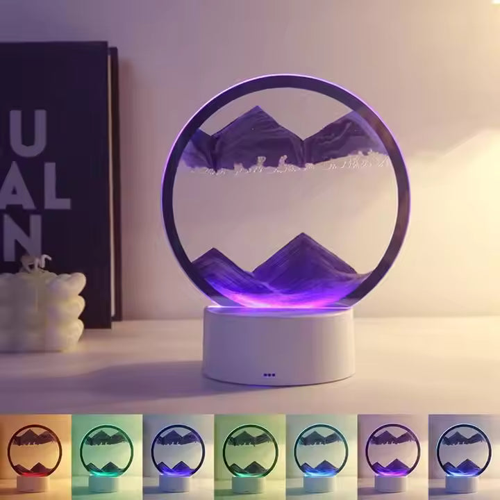 ET New Design 3d Hourglass Office Home Decoration Desktop New Ornaments Colorful Moving Sand Art Hourglass Modern Style